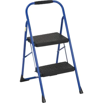 Plava sklopivi stolice sa tri velika stuba i gumeni hvat za ruku