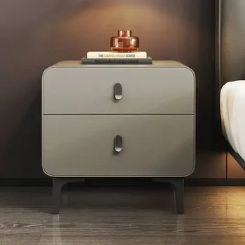 Jednostavan Luksuzni mali stolić od punog drveta i kože high-end kreativni Jednostavno skladištenje u modernom stilu кремовом