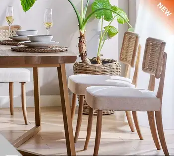 Namještaj za dnevni boravak Stolica za odmor u skandinavskom stilu Jednostavan Blagovaona stolice od šibe ratana
