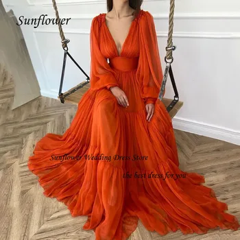 Službeni večernja haljina Sunflower S Dubokim V-neck, 2023, Fine čipke i multi-level Haljine Trapeznog Oblika S otvorenim leđima, duga Do poda Visoke klase Na red