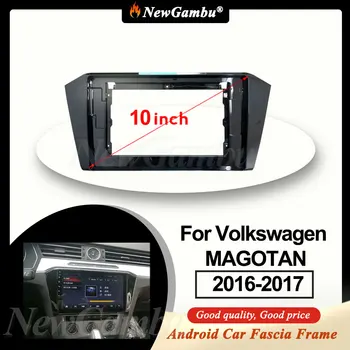 NewGambu 10-inčni auto-adapter za fascije okvira Canbus Box Dekoder za Volkswagen MAGOTAN 2016-2017 Komplet za montažnu ploču za prednju ploču