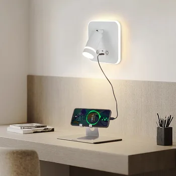 Novi kreativni dodir zidne lampe, минималистичная noćni lampe za čitanje sa USB-zidne svjetiljke, rasvjeta, hotelske sobe, trobojni затемняющий svjetlo