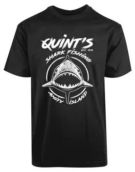 Quint's Shark Ribolov Amity Island EST 1975, Nova muška košulja, moderna majica za ljubitelje životinja s dugim rukavima