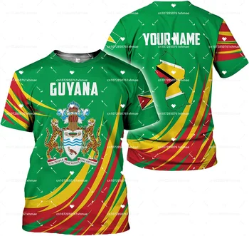 Camiseta personalizada con la bandera de Guyana en 3D, con la bandera de Guyana de Guyana, para hombres y mujeres