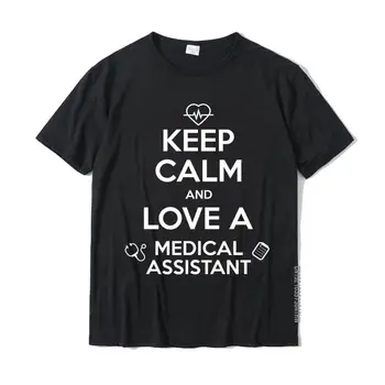 Simpatični student medicine, imajući mir, voli poklone od фельдшера, majica, uobičajene muške majice, unikatne majice od strmih pamuk