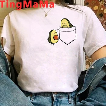 T-shirt Kawaii Avocado, ženske zabavne ljetne majice, majice, ženske majice s likovima iz crtića, anime Харадзюку, Grunge, unisex, grafički majice, ženske