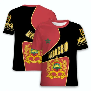 Majica S Nacionalnu Zastavu Maroka Za Muškarce, Taktički Majice, t-Shirt S 3D ispis, Vojnik je Sportska Majica, Ljetna Ulica Majica, Odjeća