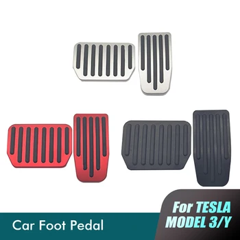 Za papučice za stopala Tesla Model 3 Model Y Crveno i Crno-Srebrne Sjedalo za papučice za stopala Protuklizni tepih za gas plin goriva kočnice
