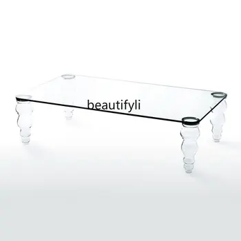 personalizirane transparentno stolić cqy Prozirni Akril čaj stol s rimskim stup na visokoj nozi, stolić u dnevnom boravku