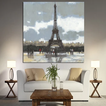 HD Grafika, apstraktne Romantični Pariz, Eiffelov toranj, krajolik, slika je ulje na platnu, plakat, zidno slikarstvo za uređenje dnevnog boravka