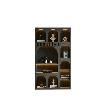 Talijanski minimalistički pod ormar, bookshelf na zidu, izlog, jednostavan moderan ormar za pohranu u dnevnom boravku