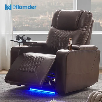 Stolica za ljuljanje Power Motion s difuzno osvjetljenje, okretni stol sa ladicu za 360 stupnjeva, spremište za pohranu stvari 