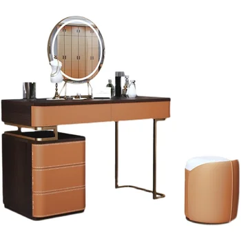 Jednostavan luksuzni toaletni stol, ormar za pohranu, izgrađen je minimalistički make-up za spavaće sobe