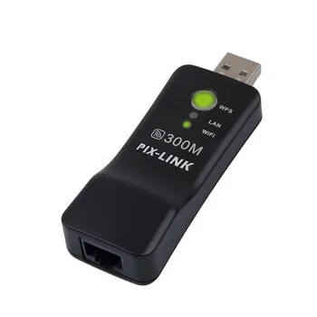 PIXLINK Bežični USB Univerzalni 300 Mb/s Wifi adapter RJ-45 Ethernet Mrežni most Repeater Klijent za nove Smart TV
