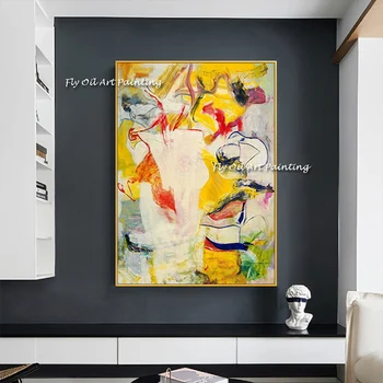100% Ručni rad, zidni umjetnička kopija poznatih slika, Willem De Kooning Home Deor za dnevni boravak, umjetničke slike