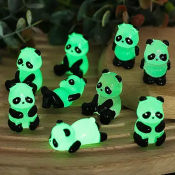 Sjajni mini-figurice pande, Minijaturni Pande, mikro i Infinity ukras, svijetla u mraku, Minijaturni dekor za saksije