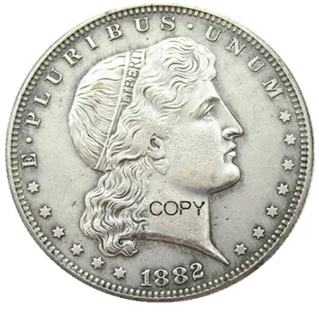 SAD 1882 $ 1 Naušnica u obliku Štita S Долларовыми Uzorcima, Посеребренная Kopiju Novčić