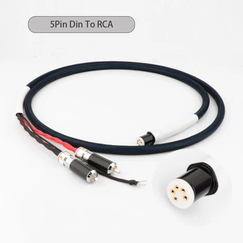5-Pinski Audio DIN-RCA-Plug Za Player Тонарм Uravnotežen Kabel HiFi Phono Line Sa Žicom za Uzemljenje