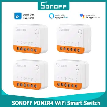 SONOFF MINIR4 WiFi Smart Switch Mini Extreme Relay 2-полосное upravljanje Smart Home Switch Podrška R5 S-MATE Alexa Alice Google Home