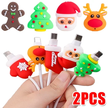 Božićni slatka zaštitnik USB kabela, zaštita kabela za prijenos podataka, zaštitna torbica za namatanje kabela, punjača, torbica za Apple iPhone kabel