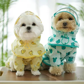 Odjeća za kišu za pse, odjeća za kišu za pse s odvojivim šeširom, čije vodootporan pončo-odjeća za kišu za pse s transparentnim kapuljačom