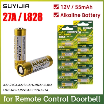 10ШТ 27A 12V A27 Alkalne Baterije za auto alarmi Daljinski Upravljač Vrata Pozivom Walkman Dry Cell G27A MN27 MS27 GP27A L828 V27GA R27A