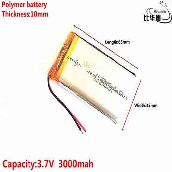 Litreni energetska baterija Dobre kvalitete 3,7 U, 3000 mah 103565 Polymer li-ion baterija za tablet PC, GPS, mp3, mp4