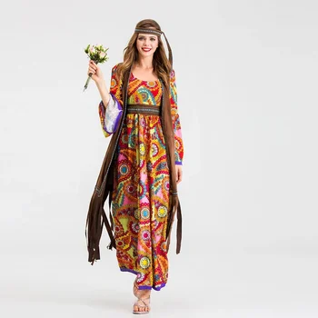 Карнавальное винтажное haljina indijske hipija iz 70-ih, kostim za djevojčice u stilu hip-hop disco