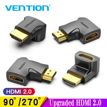 Vention HDMI Adapter pod pravim kutom 90-270 stupnjeva Konverter HDMI kabela od muškaraca i žena HDMI za HDTV PS4 PS5 Laptop 4K produžni kabel HDMI