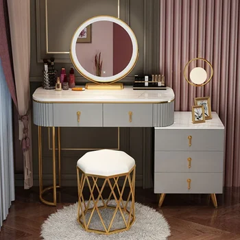Suvremeni skandinavski toaletni stol Minimalistički toaletni stol za spavaće sobe od kovanog željeza Luksuzne Male stolne svjetiljke za šminkanje Home apartman Namještaj