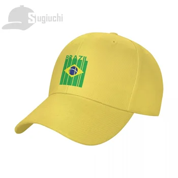 Zastave zemlje Brazil sa буквенной бейсболкой od sunca, šešir za tatu, podesiva za muškarce, Žene, Unisex, strma ulica šešir