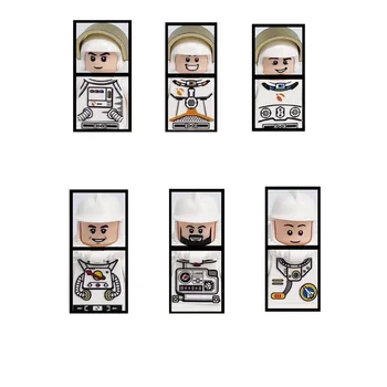 Lik astronauta 6 kom. /compl. Mini-lutke Playmobil 4,5 cm, figure, model, blokovi, skup cigle za edukacijskih igračaka