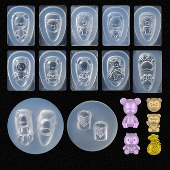 CS20-70 3D Navoj, silikonska forma za nokte, nakit u obliku medvjeda 