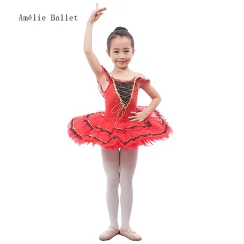 17052 Blještavo Crvena / Pink Steznik Sa šljokicama, Plesne Kostime Balerina, Balet kutiju Za Djevojčice /Balet paket Za odrasle