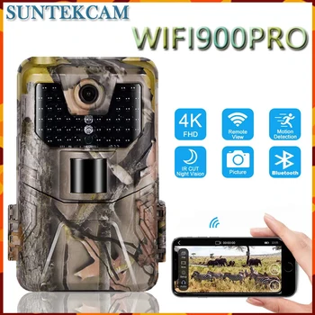 Suntekcam 4K Video Live Show WIFI900PRO Trail Camera 30MP WIFI Bluetooth Aplikaciju za Upravljanje фотоловушками biljni i životinjski svijet noćni vid na otvorenom