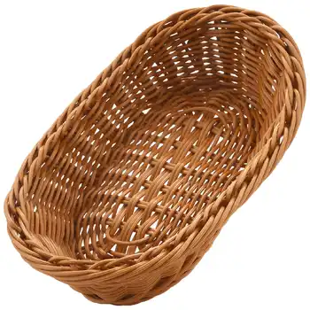 Ovalni pruća košarica za kruh, od 10,2-inčni košarica za skladištenje proizvoda, voća, kozmetike, countertops i kupaonice