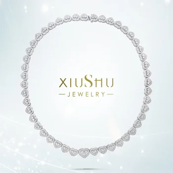 Univerzalna ogrlica Desire od bijelog srebra s dijamantima i высокоуглеродистыми kapi za žene za banket