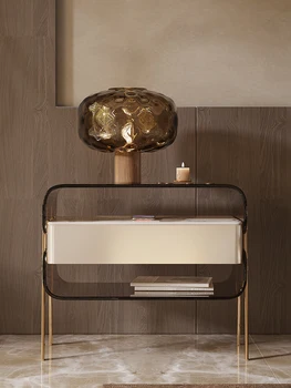 Luksuzni mali stolić s kvalitetnim talijanskim pločicama u minimalističkom stilu, akril, moderan minimalistički ormar za pohranu