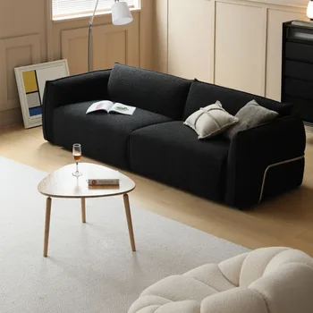 Okovan Europska kauč, Moderne, Udobne Sofe za dnevni boravak od crnog drva, Luksuzne Talijanske kuće, Sofe Wohnzimmer, uređenje prostorija
