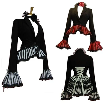 Ženska vintage jakna u steampunk stilu u viktorijanskom gotičkom stilu Vanpire, сюртук čipkom liniju, Starinski odijelo Kraljice Gusara