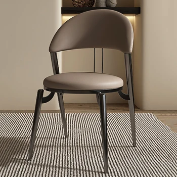 Dizajnerske blagovaona stolice Kožna jednostavnost dnevni boravak Metalni Ergonomski restoran stolica Moderan talijanski namještaj Lazy Sillas