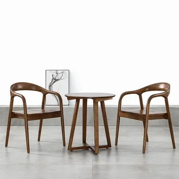 Luksuzna drvena stolica za kuću u skandinavskom stilu, Fotelja za odmor na vikendice, Ulica toaletni stol, Ergonomski moderni namještaj Besplatne De Comedor