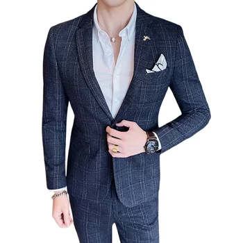 Butik S-5XL (sportska jakna + hlače) Muški Talijanski Stil, Elegantan, Moderan Poslovni Svakodnevno haljina za gospodina, Laneno haljina, komplet od 2 predmeta