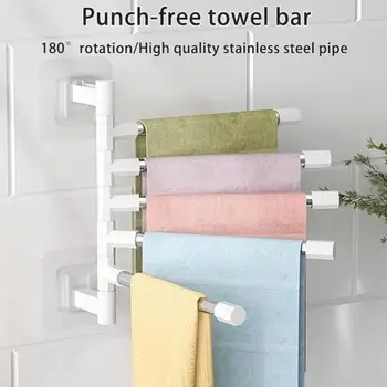 Držač za kadu ručnika za kupaonicu bez perforacije, zidni rotirajući držač za ručnike, vješalica za alate stražnja vrata police kredenac Z8O0