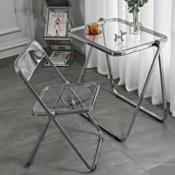 Skandinavski dizajn Prozirno sklopivi stolac Home udoban stolac s naslonom Online shop drago namještaja za uređenje salona za uljepšavanje