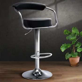 Moderan i minimalistički bar stolica u europskom stilu Retro Visoka stolica od punog drveta sa naslonom, поднимающейся i rotacije, stolica za recepcije
