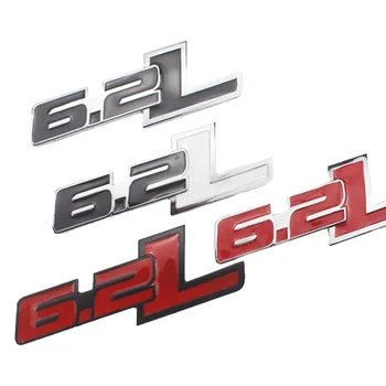3D Metalni logo volumen 6,2 l, oznaka s logotipom sustava stražnjeg prtljažnika automobila Ford Raptor F150 Hummer H2 Chevrolet C7 Camaro Dodge Challenger