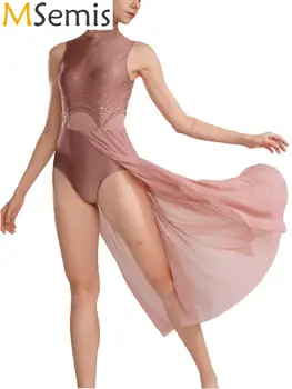 Donje гимнастическое moderna haljina za lirski ples, расшитое šljokicama, odijela-body za balet ples s разрезной zabio maxi-suknje