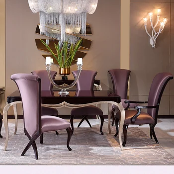 Francuska nova klasična kombinacija stola za blagovanje i stolice od punog drveta pravokutni stol za dnevni boravak namještaj za stolice