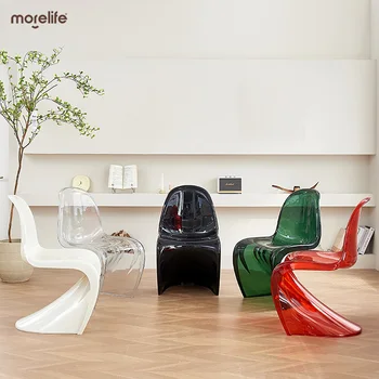 Novi kućni jednostavno stolica Nordic s situ crvenim detaljima, moderna ručak stolica, Dizajn stolica koje se mogu zbrojiti, Kreativna stolica za odmor